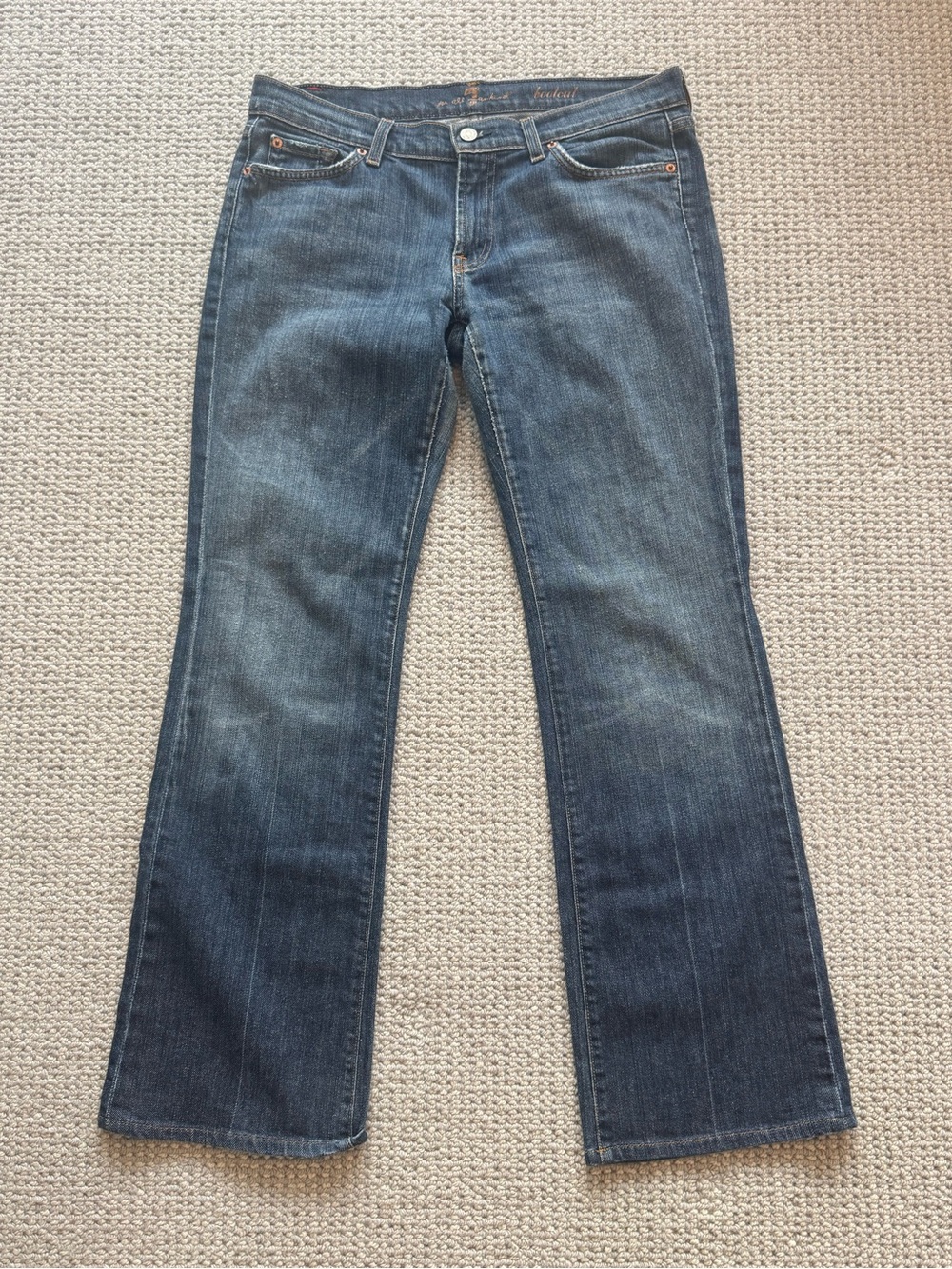 7 For All Mankind Dark Blue Bootcut Jeans